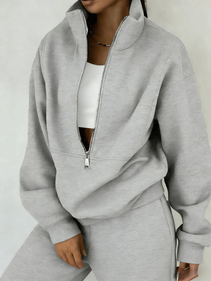 Women's Sweater Outfit Set - Two-Piece Sporty Street Style detail view