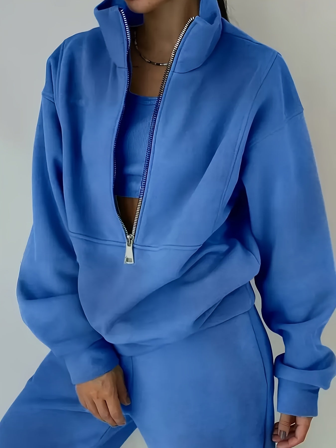 Women's Sweater Outfit Set - Two-Piece Sporty Street Style detail view