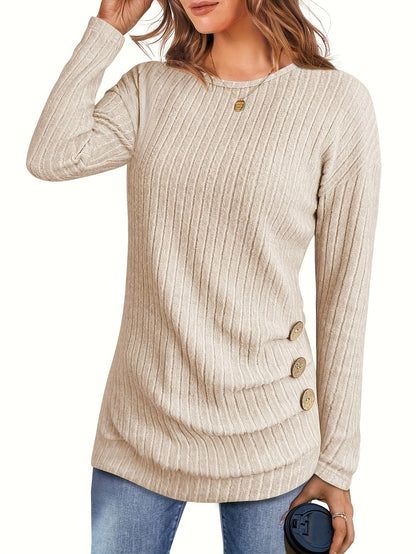 Women's Sweater - V-Neck Button-Front detail view