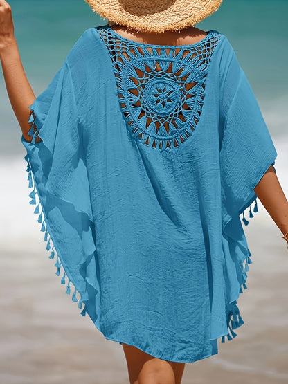 Women's Swim Cover-Up - Beach Ready – Apricot / White – view 4