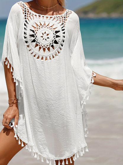 Women's Swim Cover-Up - Beach Ready – Apricot / White – Apricot option – view 2