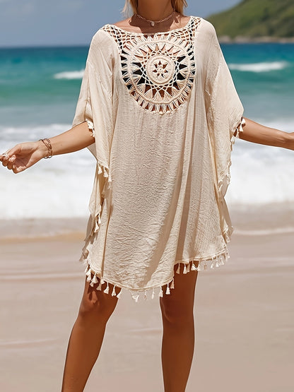 Women's Swim Cover-Up - Beach Ready – Apricot / White – Apricot option – view 3