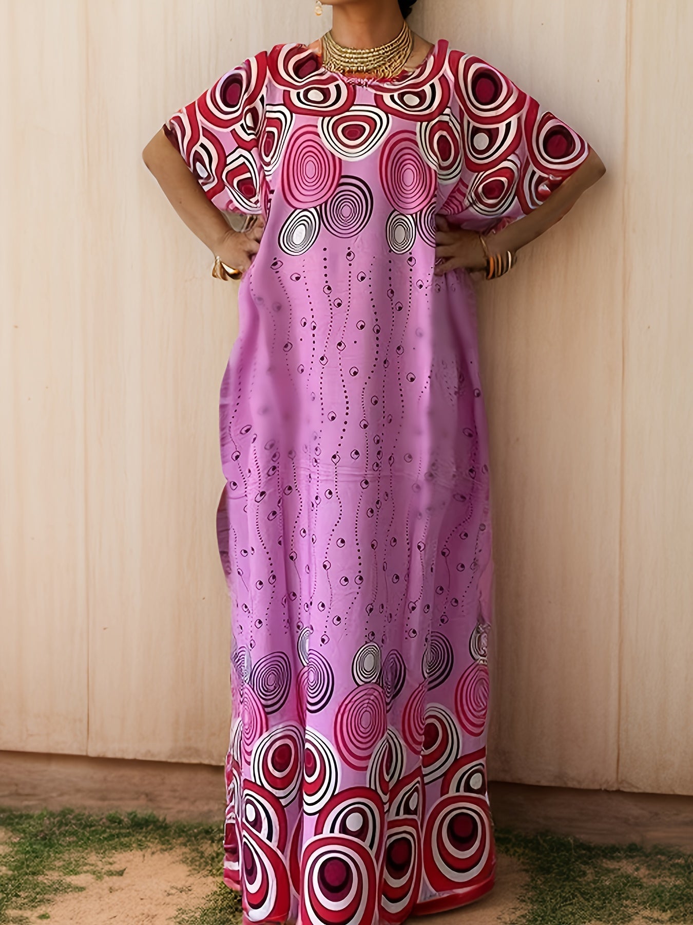 Women's Swim Cover-Up - Beach Ready – Space Gray / Pink detail view