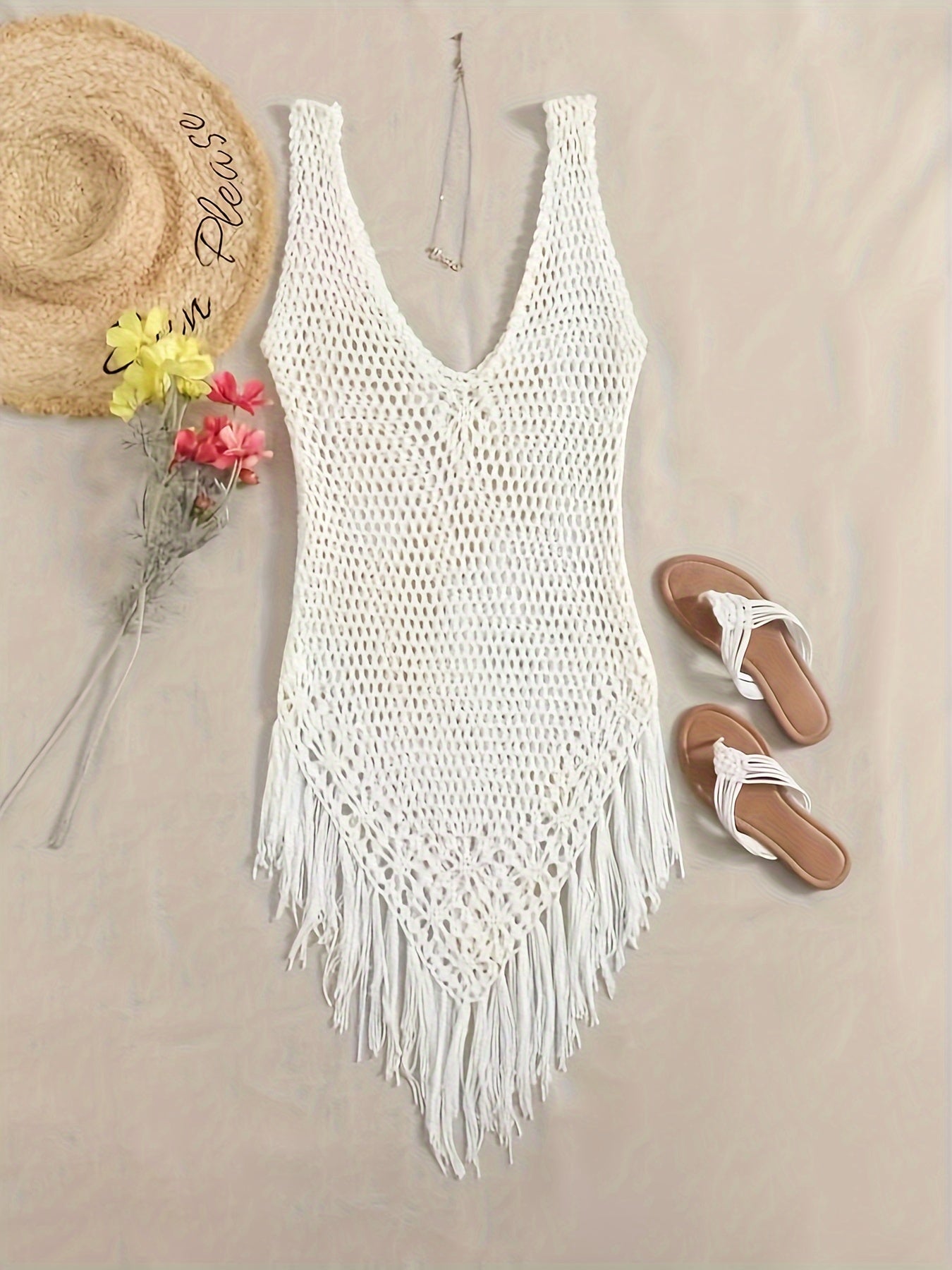 Women's Swim Cover-Up - Beach Ready – White detail view