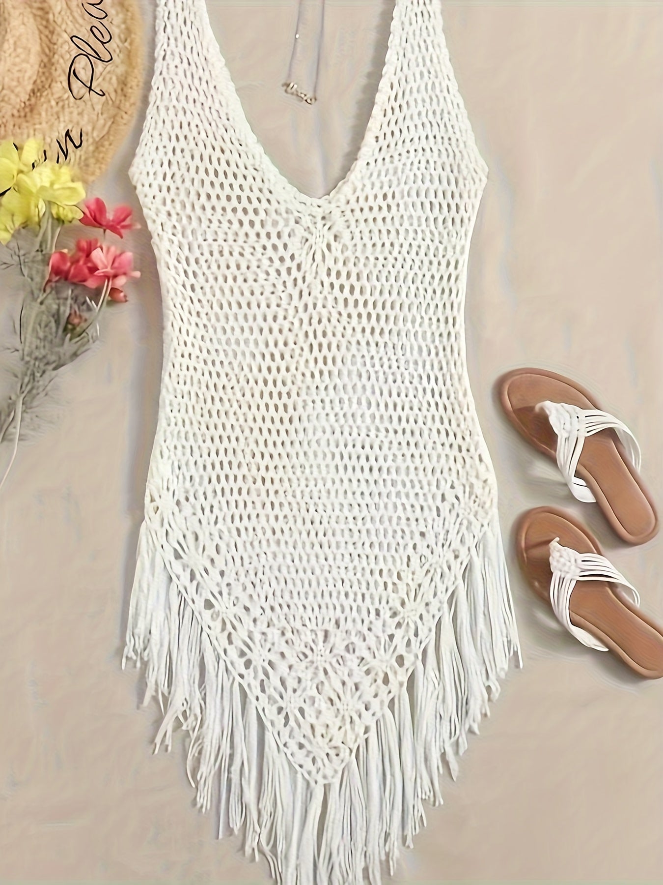 Women's Swim Cover-Up - Beach Ready – White detail view