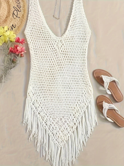 Women's Swim Cover-Up - Beach Ready – White detail view