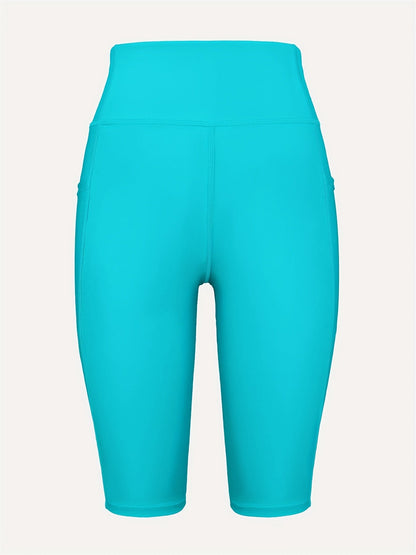 Women's Swim Shorts - High-Waist – Cyan – view 8