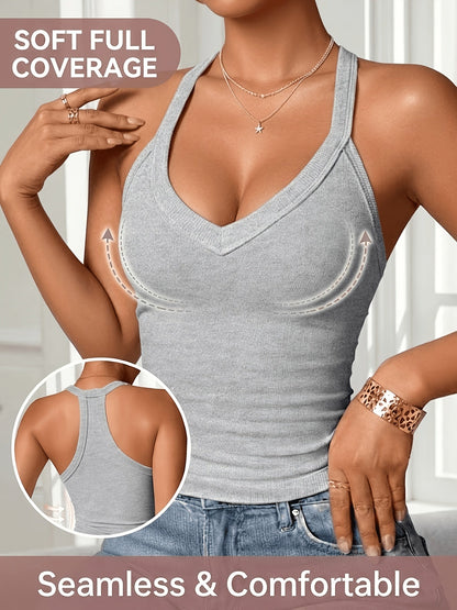 Women's Tank Top – 3pcs Women'S Ribbed V neck Vest Comfortable Breathable Sexy Slim Fit – view 5