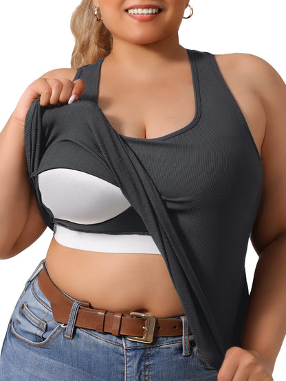 Women's Tank Top – Plus Size Plus Size Plus Size Women'S Spring Summer Fall Vest 2 In 1 – main product image