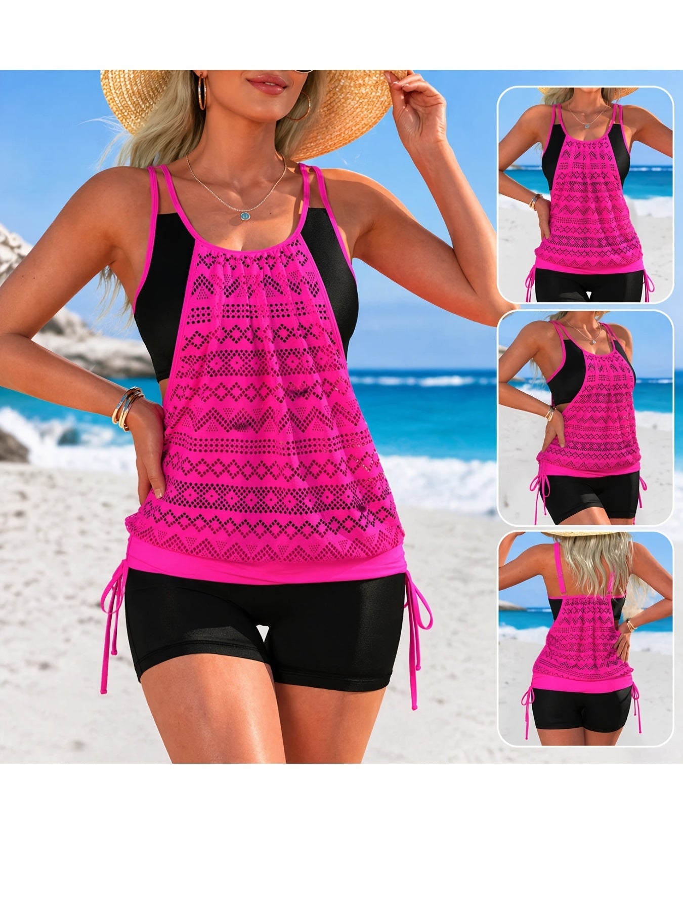 Women's Tankini - Geometric Print 2-Piece Beach Style – view 13