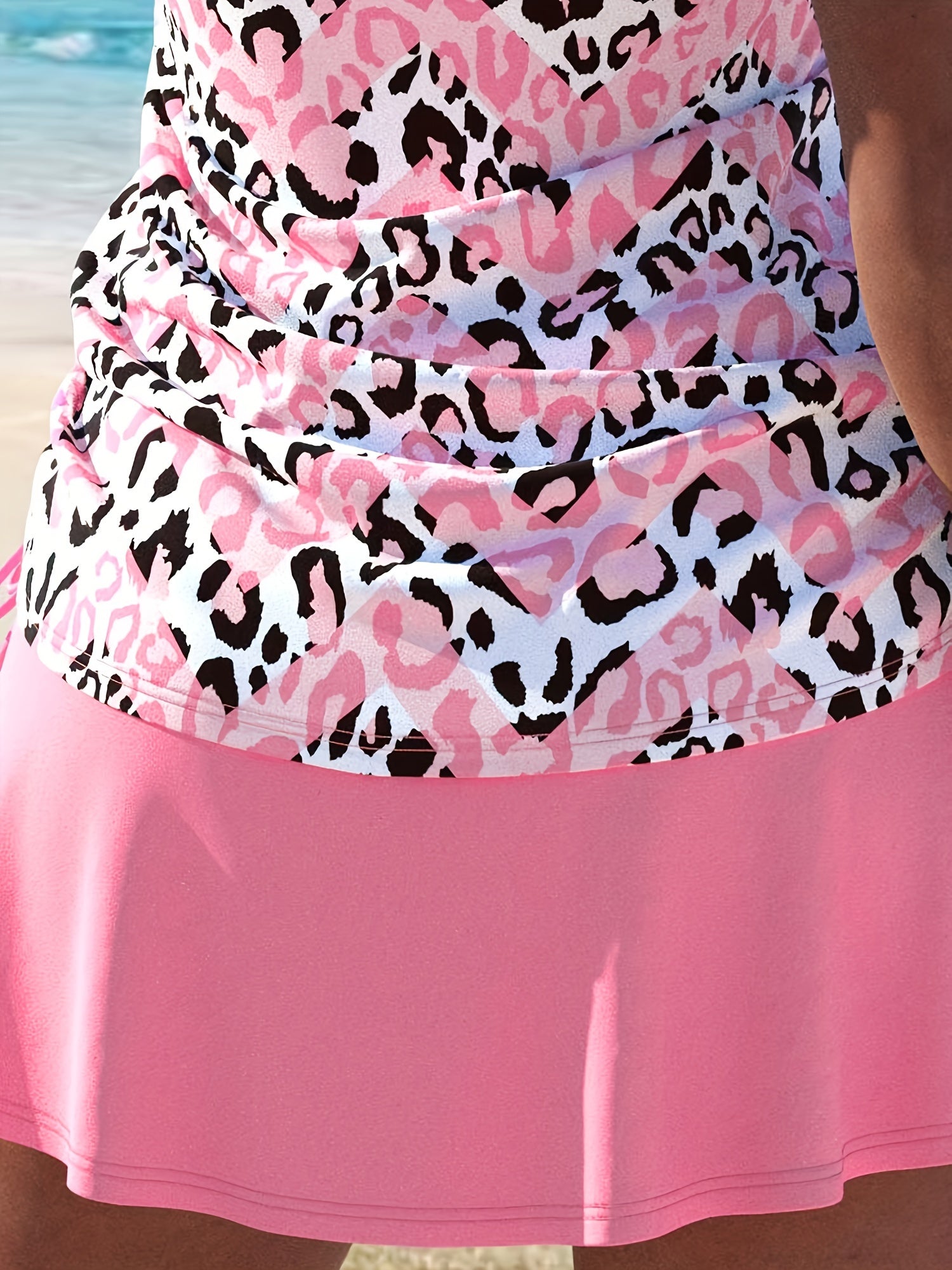 Women's Tankini - Leopard Print 2-Piece Beach Style detail view