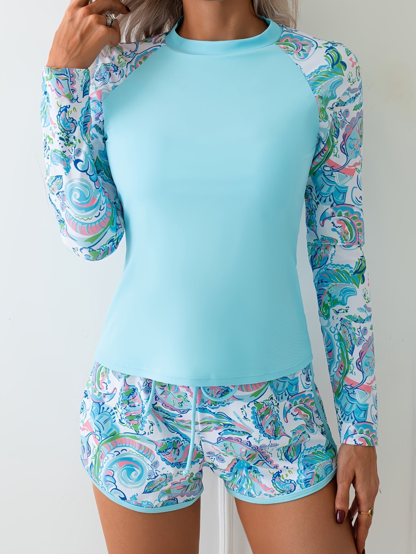 Women's Tankini – Sky Blue Colorway 68485 detail view
