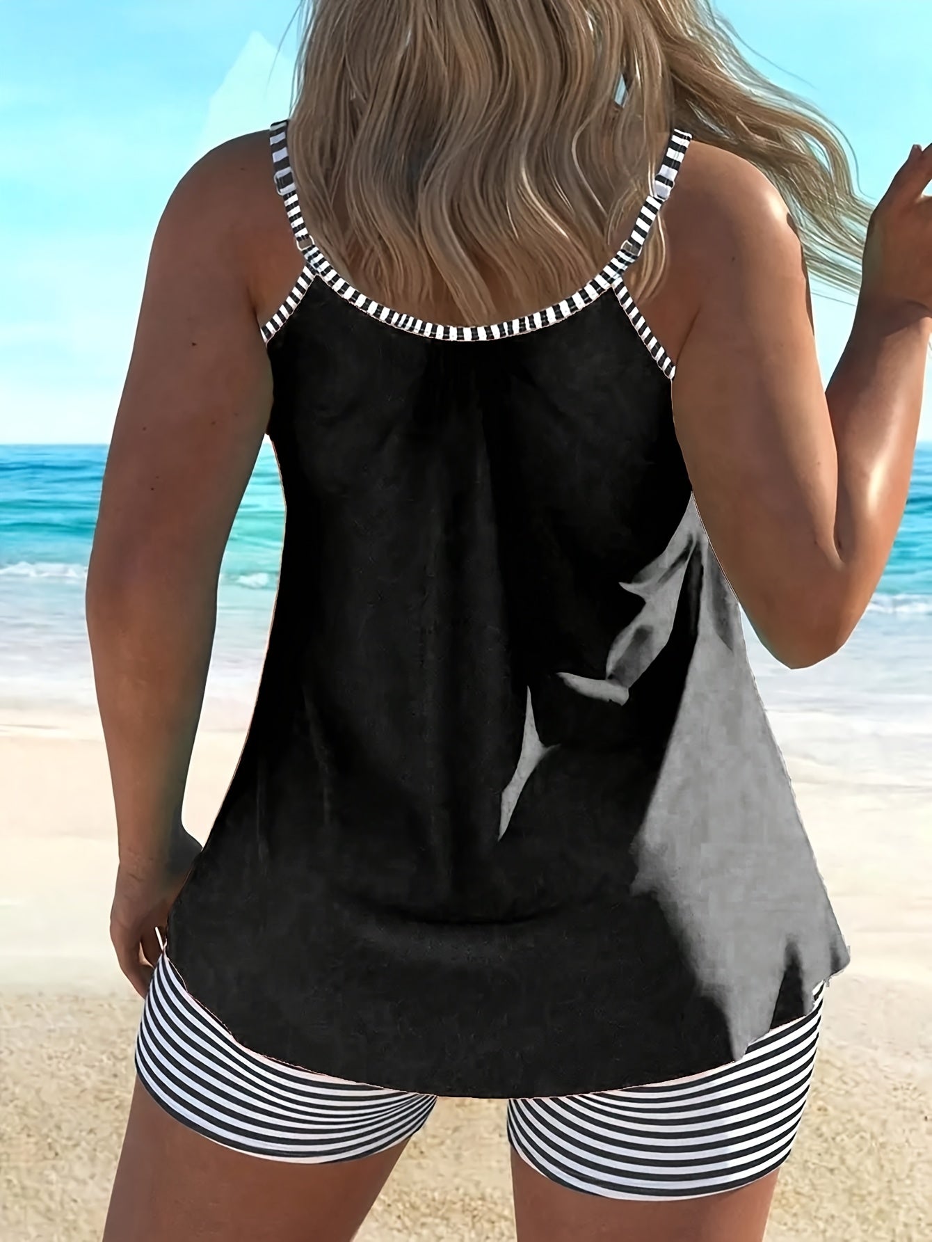Women's Tankini - Striped detail view