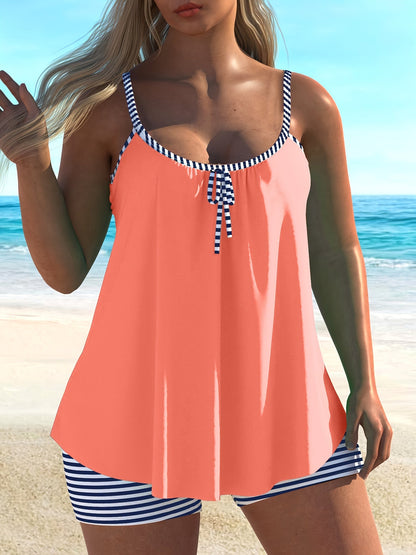 Women's Tankini - Striped Classic Neckline – main product image