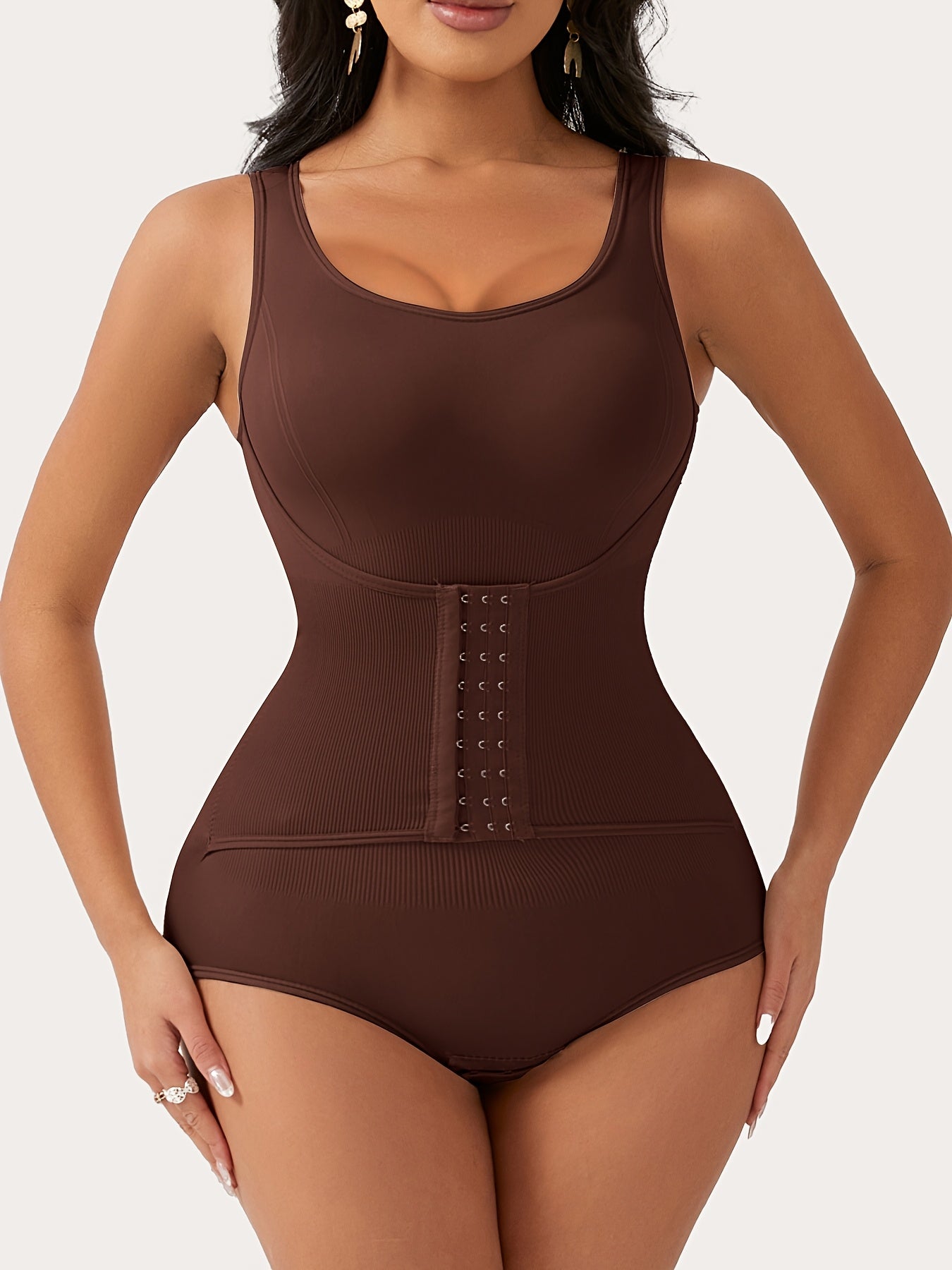 Women's Targeted Control Shapewear Bodysuit - Butt Lift Body Smoothing, Apricot – view 4