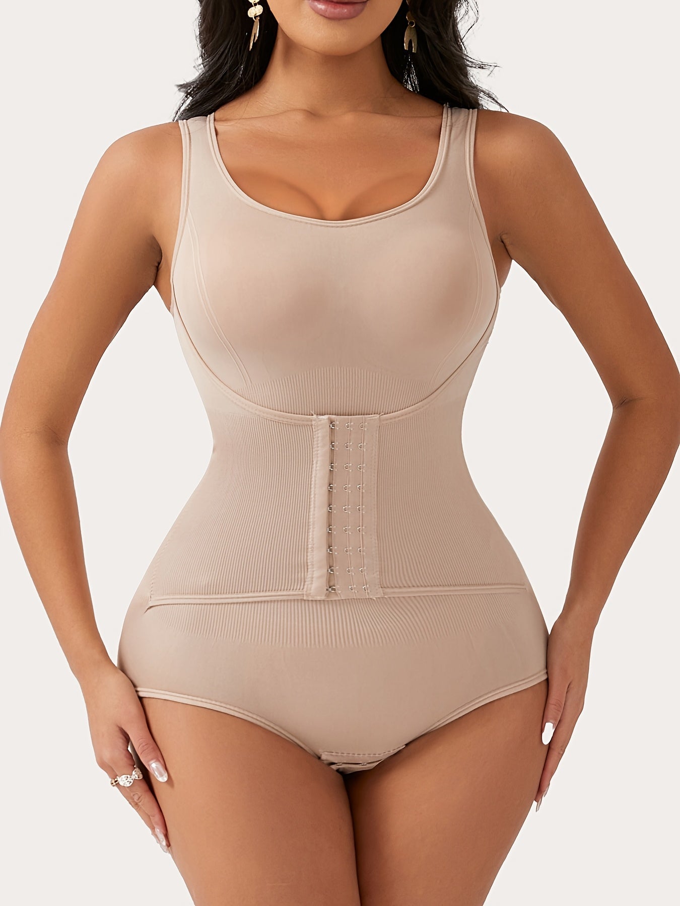 Women's Targeted Control Shapewear Bodysuit - Butt Lift Body Smoothing, Apricot – view 5