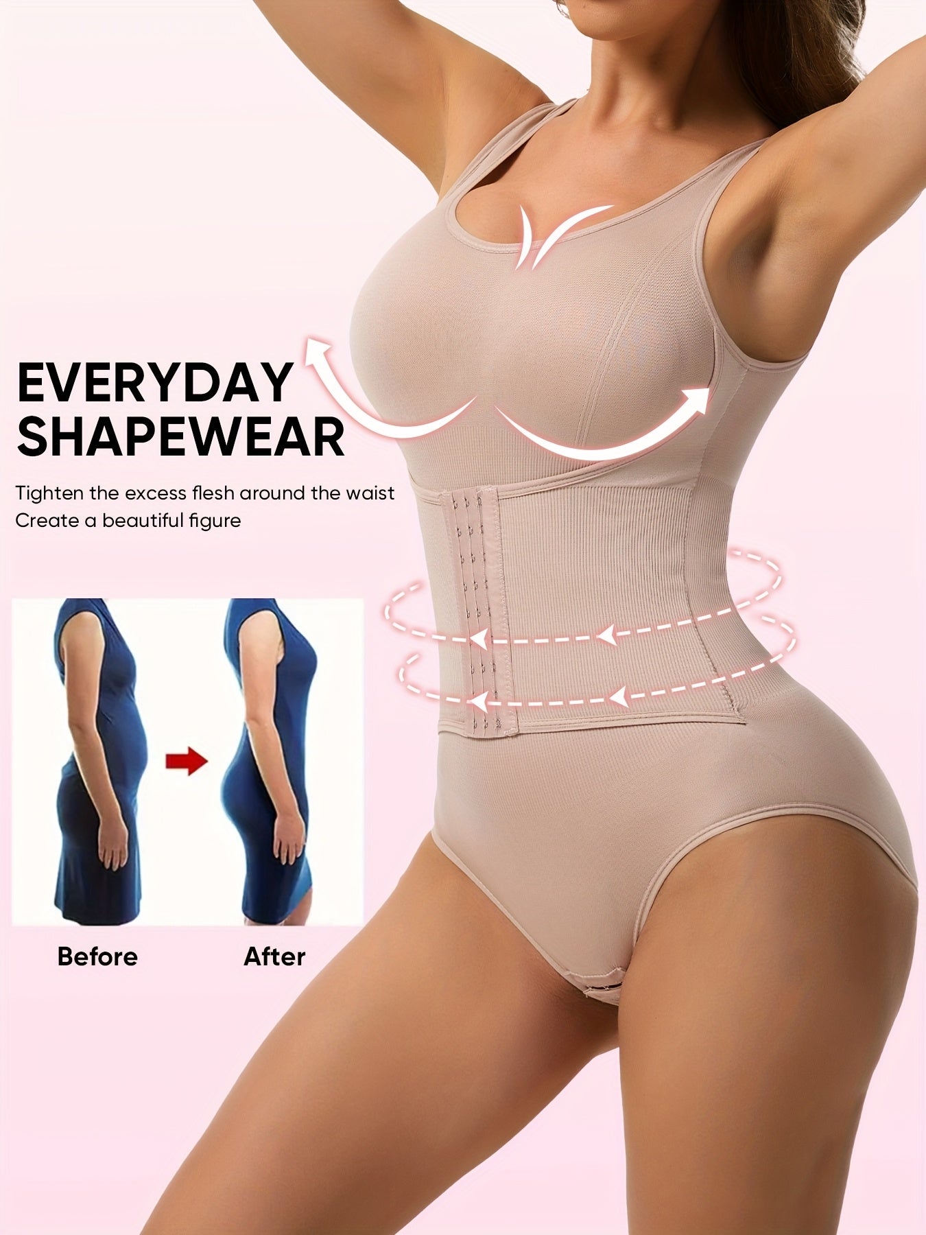Women's Targeted Control Shapewear Bodysuit - Butt Lift Body Smoothing, Mixed – Knit Underwear – view 7