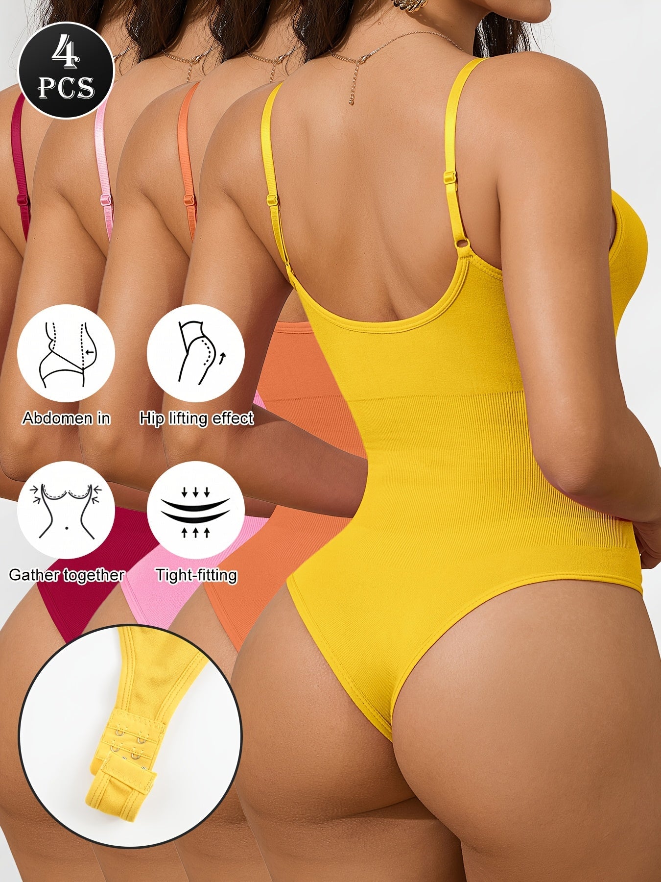 Women's Targeted Control Shapewear Bodysuit - Butt Lift Body Smoothing, Mixed colors – Underwear – view 2