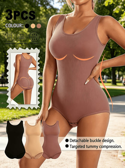 Women's Targeted Control Shapewear Bodysuit - Solid Color Body Smoothing detail view