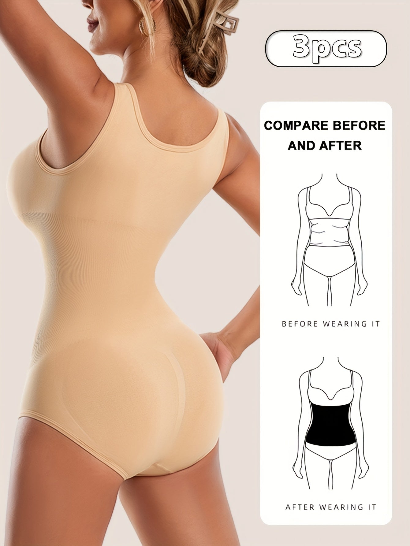 Women's Targeted Control Shapewear Bodysuit - Solid Color Body Smoothing detail view
