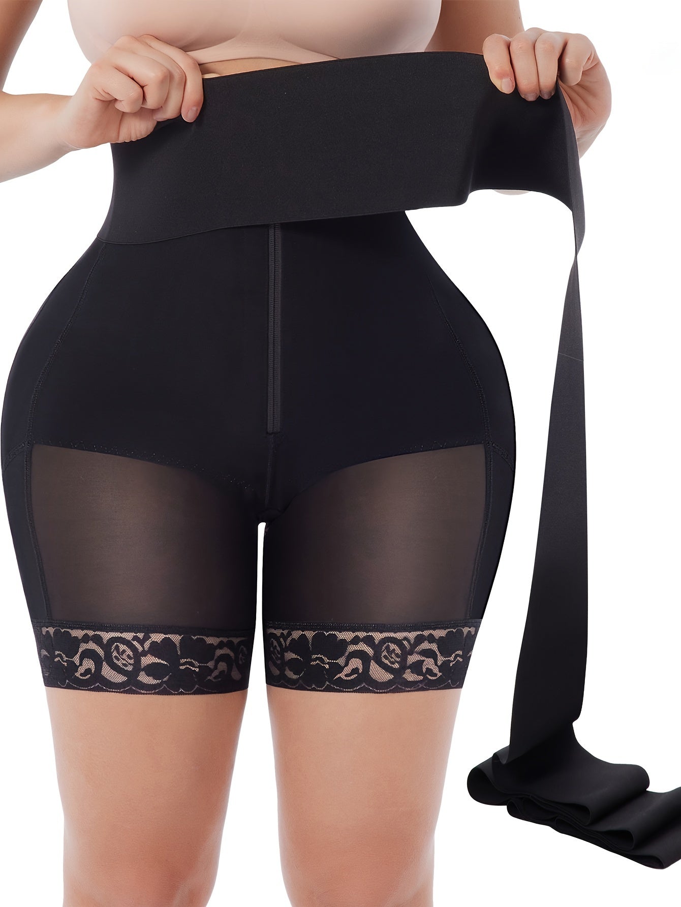 Women's Targeted Control Shapewear Bodysuit - Solid Color Body Smoothing, Black – view 7
