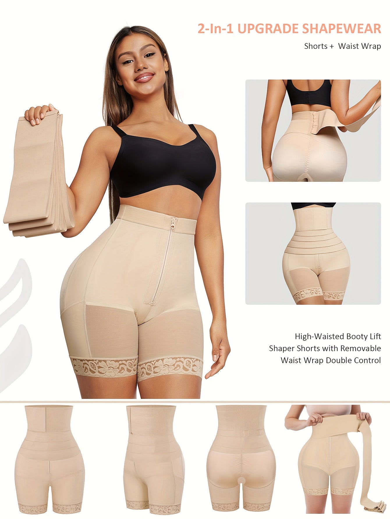 Women's Targeted Control Shapewear Bodysuit - Solid Color Body Smoothing, Black – view 11