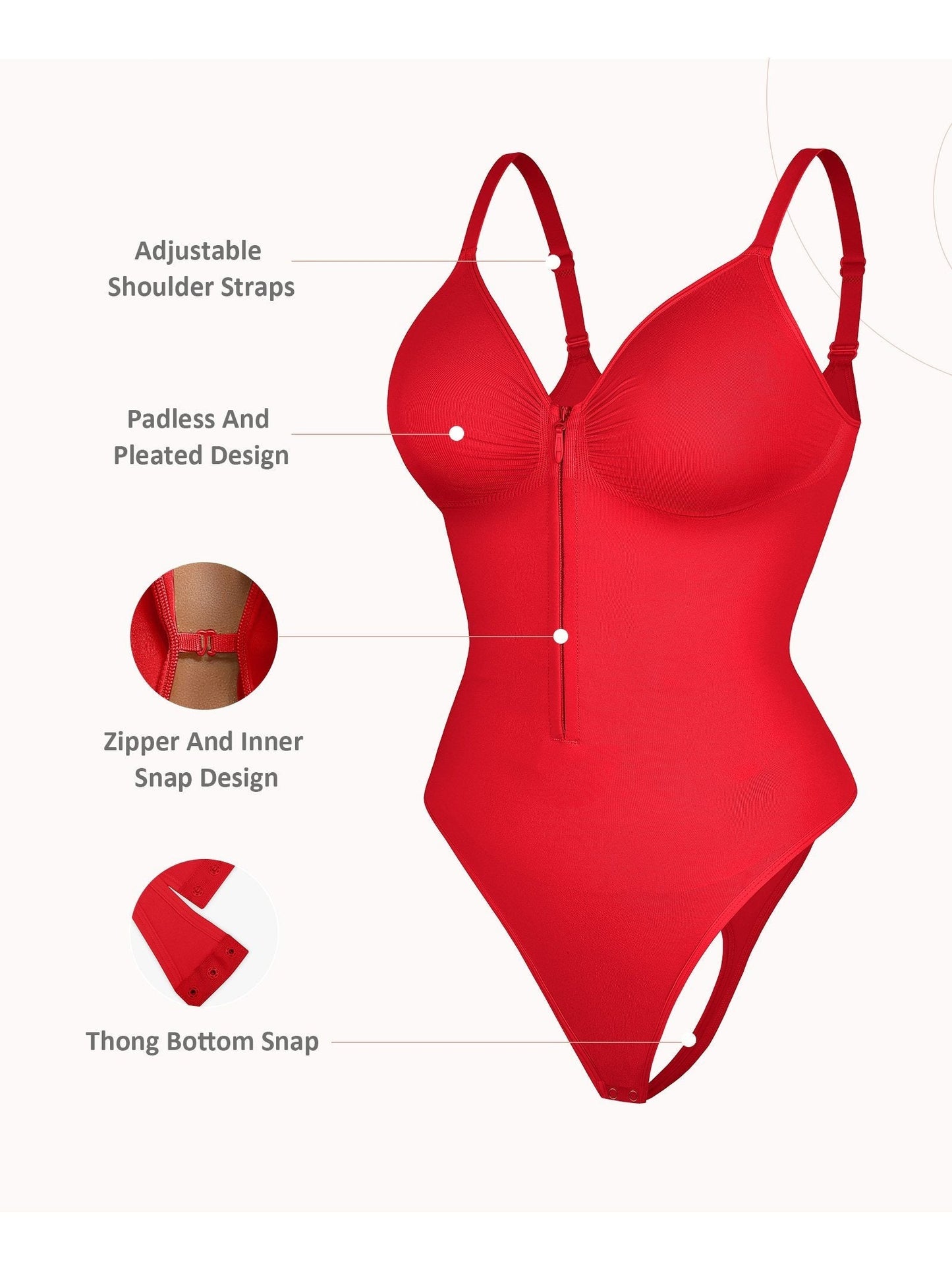 Women's Targeted Control Shapewear Bodysuit - Zip Front Body Smoothing – view 2