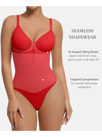 Women's Targeted Control Shapewear Bodysuit - Zip Front Body Smoothing – view 4