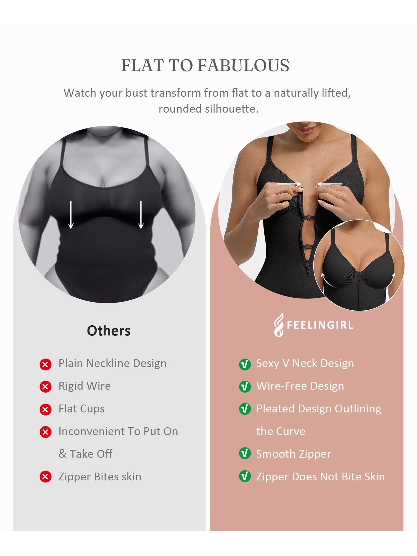 Women's Targeted Control Shapewear Bodysuit - Zip Front Body Smoothing – view 8