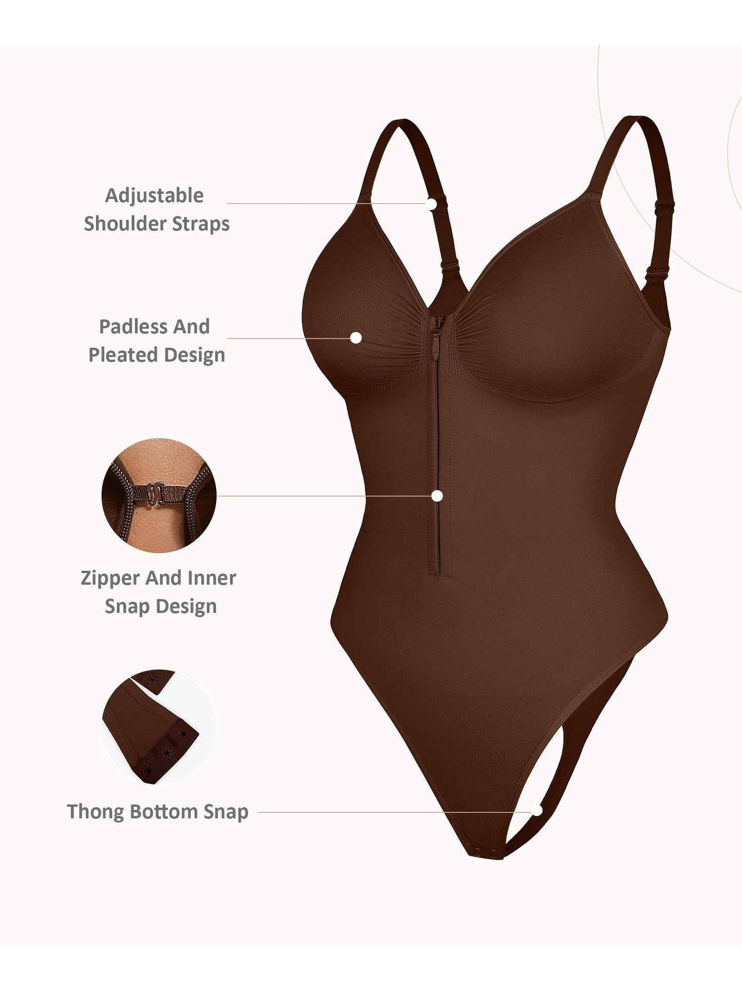 Women's Targeted Control Shapewear Bodysuit - Zip Front Body Smoothing – view 12