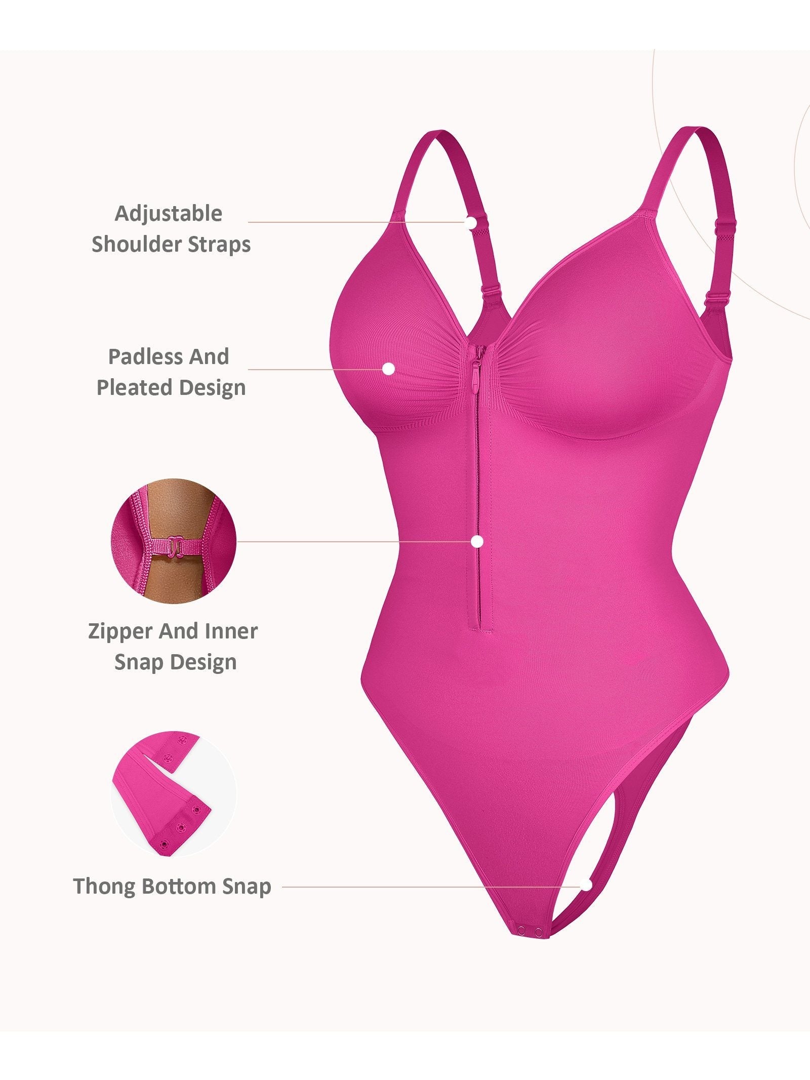 Women's Targeted Control Shapewear Bodysuit - Zip Front Body Smoothing – view 17