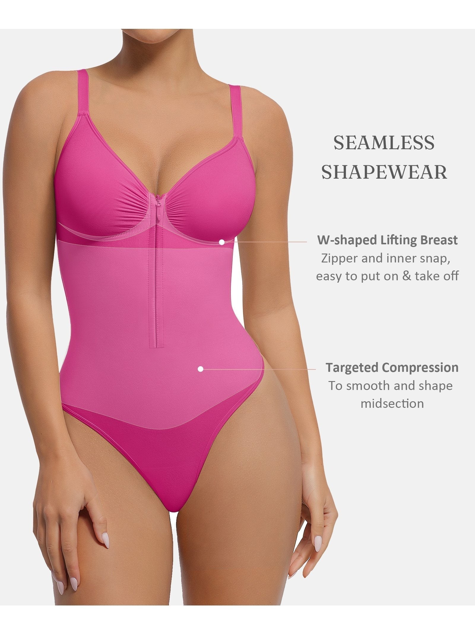 Women's Targeted Control Shapewear Bodysuit - Zip Front Body Smoothing – view 19