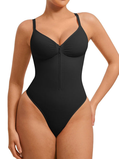 Women's Targeted Control Shapewear Bodysuit - Zip Front Body Smoothing – Brown option – view 6