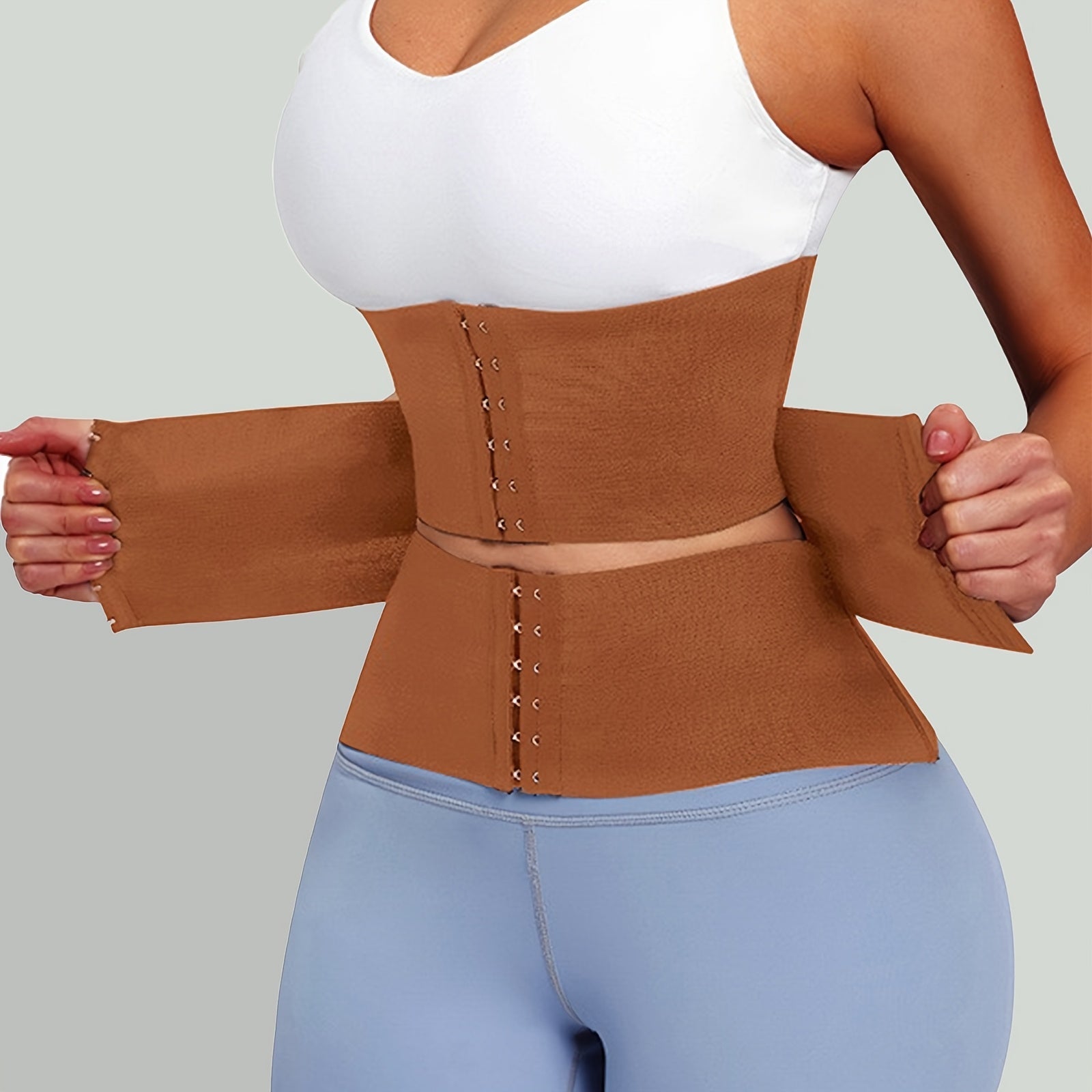 Women's Targeted Control Waist Cincher - Belted Body Smoothing, Brown – view 2