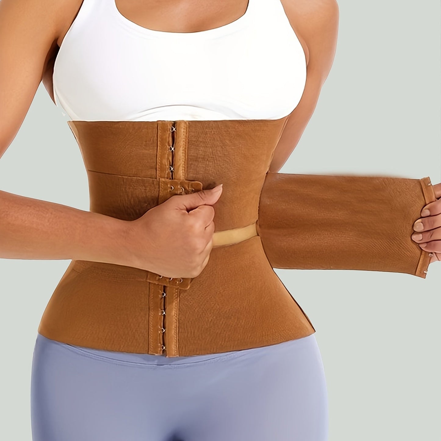 Women's Targeted Control Waist Cincher - Belted Body Smoothing, Brown – view 3