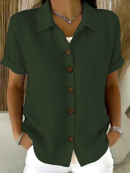 Women's Textured Blouse - Collared Short Sleeve – main product image