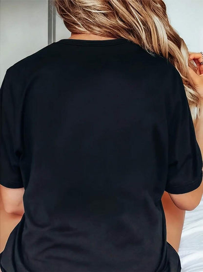 Women's Textured Blouse - Crew Neck Short Sleeve – White / Black – view 6