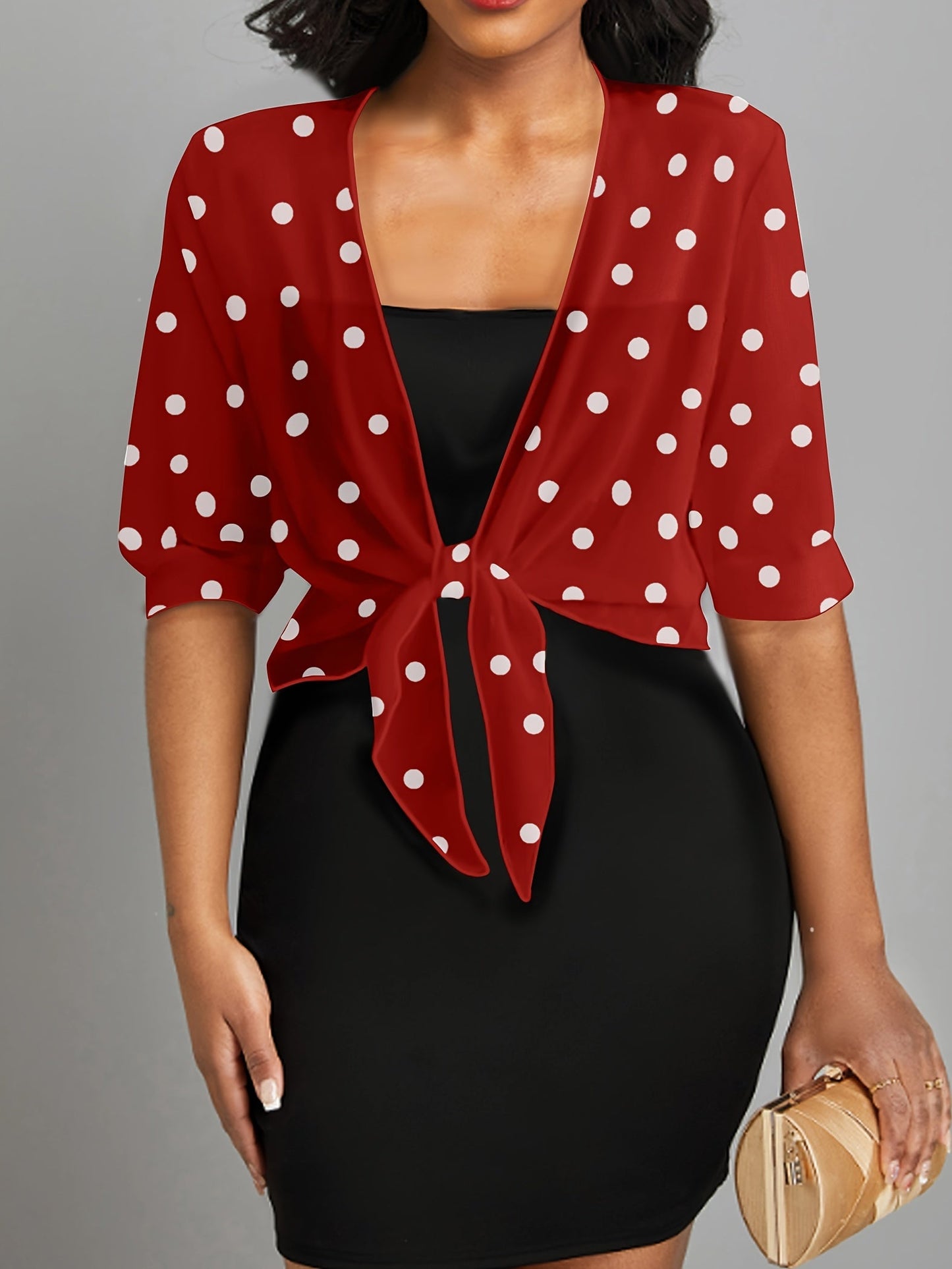 Women's Textured Blouse - V-Neck – Regular fit detail view