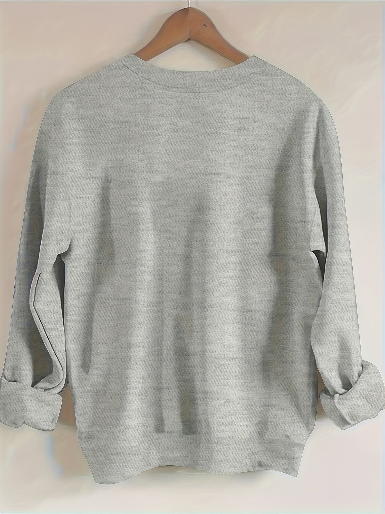 Women's Textured Pullover Sweater - Relaxed Fit Crew Neck – Black / Light Grey detail view
