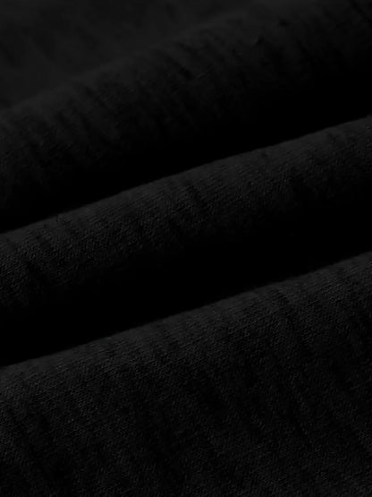 Women's Textured Pullover Sweater - Relaxed Fit Crew Neck – Black / Light Grey detail view