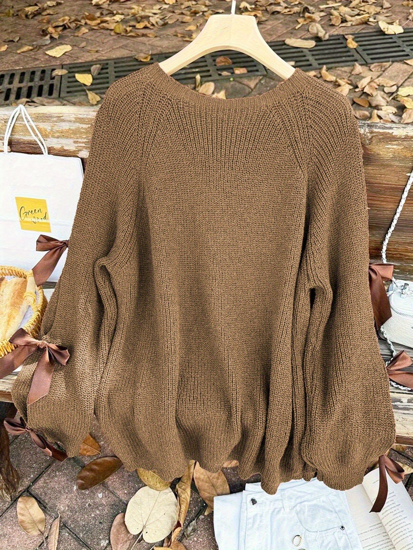 Women's Textured Sweater - Regular Fit Crew Neck detail view