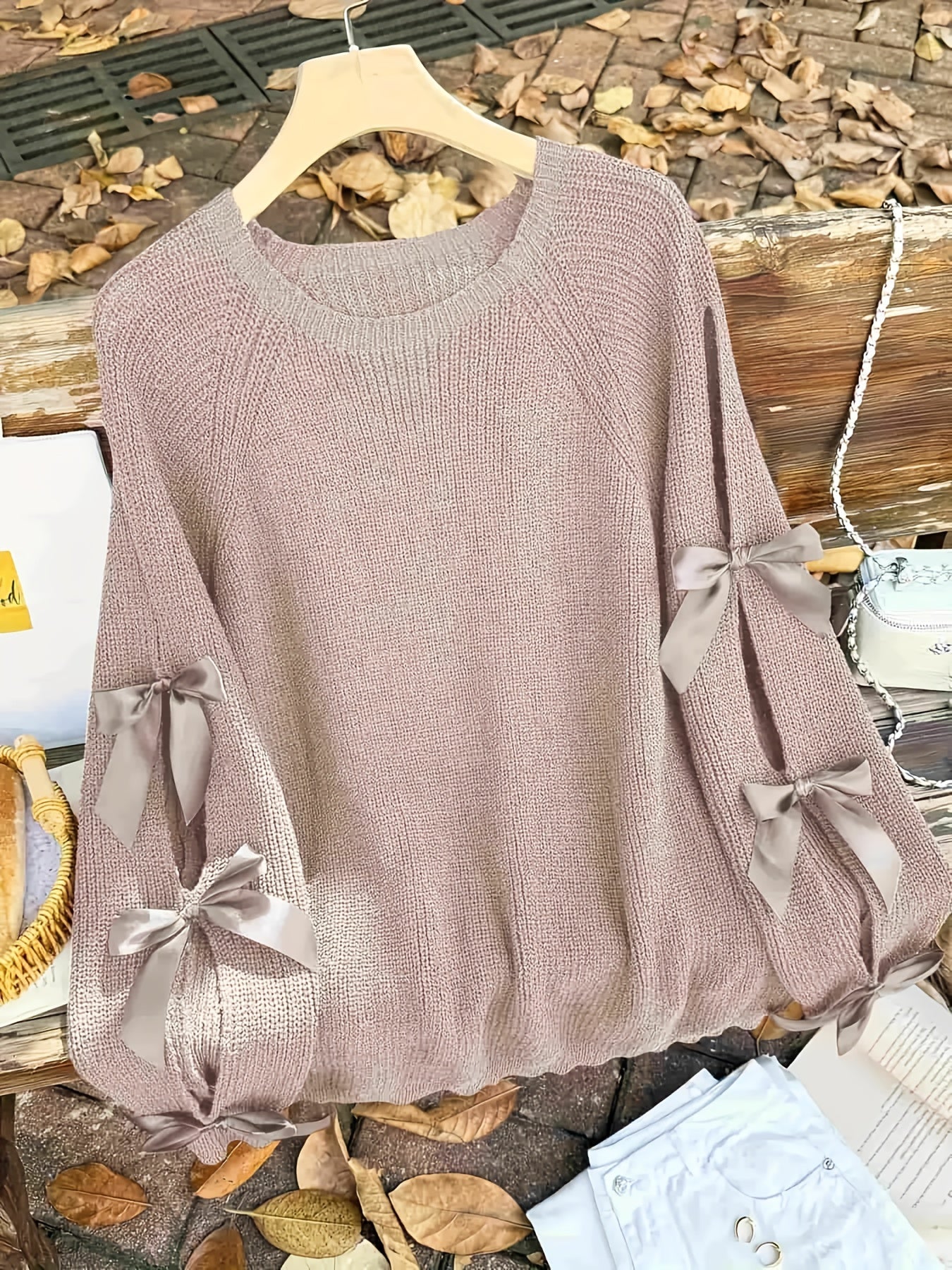 Women's Textured Sweater - Regular Fit Crew Neck detail view