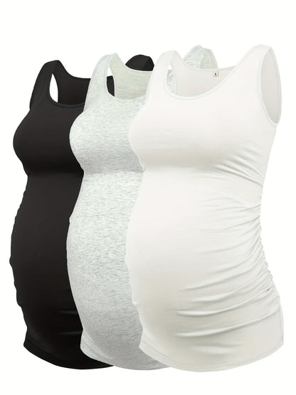 Women's Textured Tank Top - 3-Pack Crew Neck Sleeveless detail view