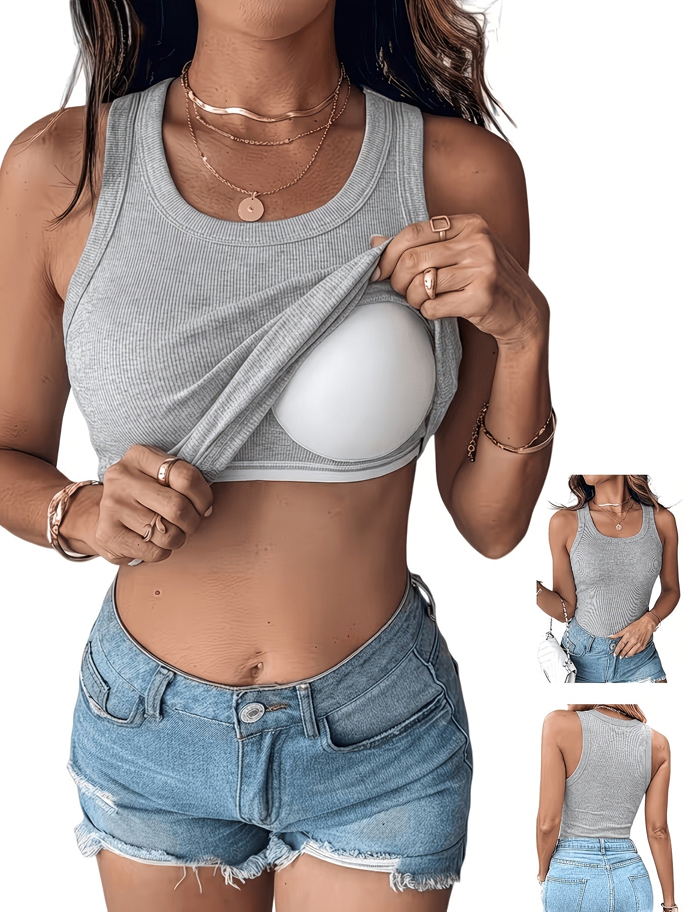 Women's Textured Tank Top - Classic Neck Sleeveless – Sizes S–XXL – view 6
