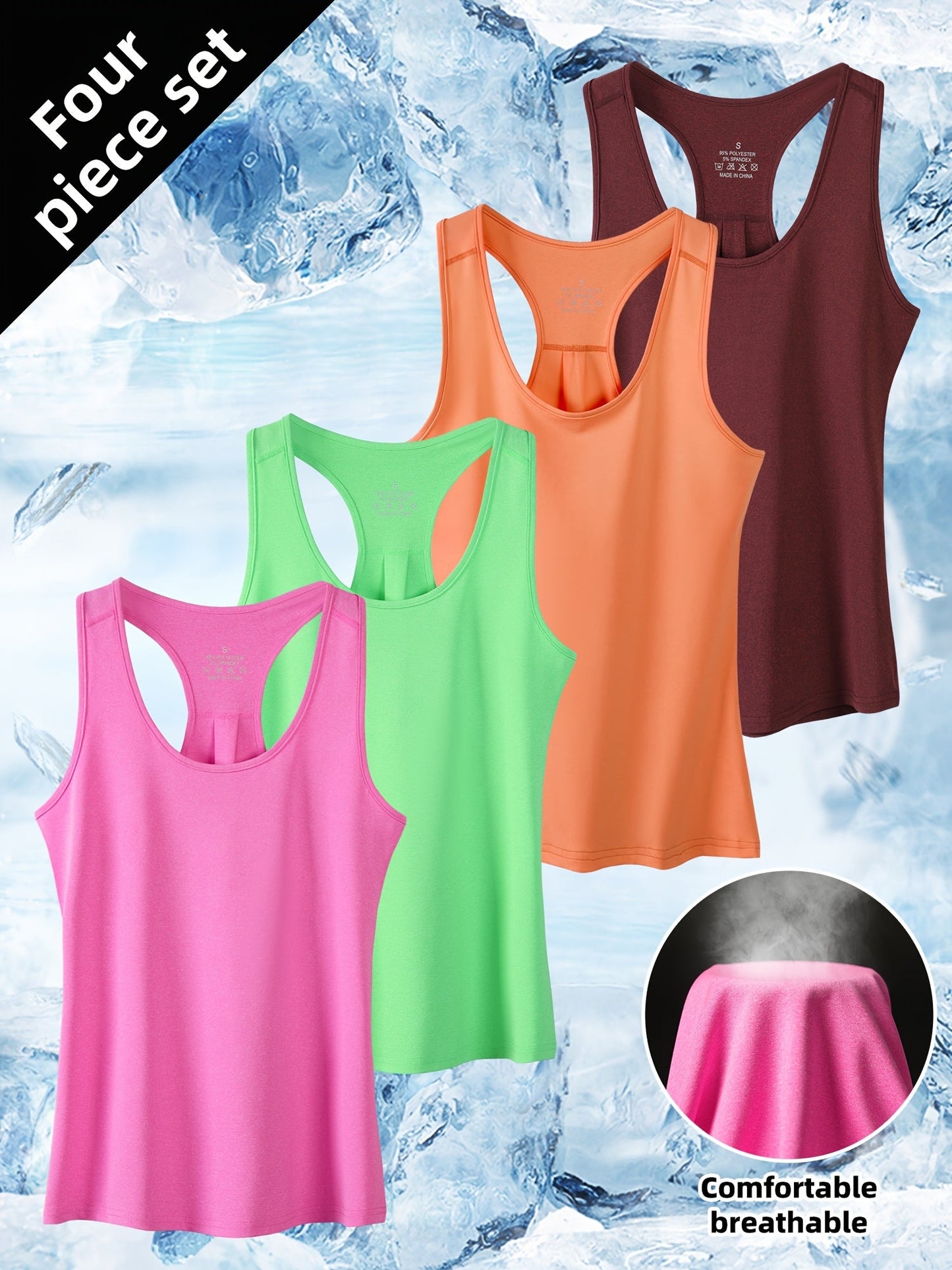 Women's Textured Tank Top - Crew Neck Sleeveless – 10-Variant Selection detail view