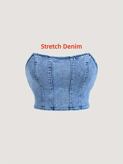 Women's Textured Tank Top - Off-Shoulder Short Sleeve – Blue option – main product image