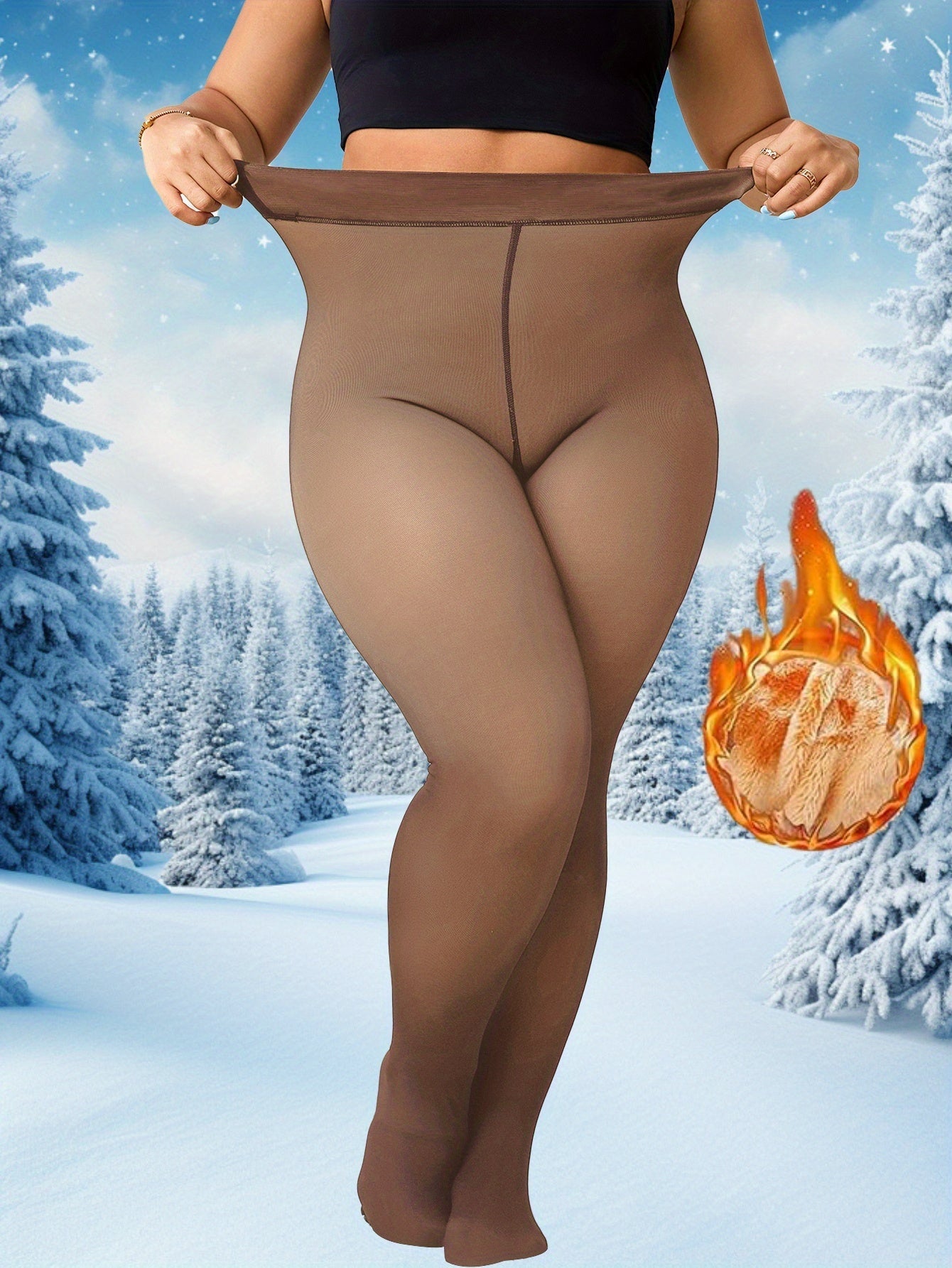 Women's Thermal Pantyhose – Nylon blend detail view