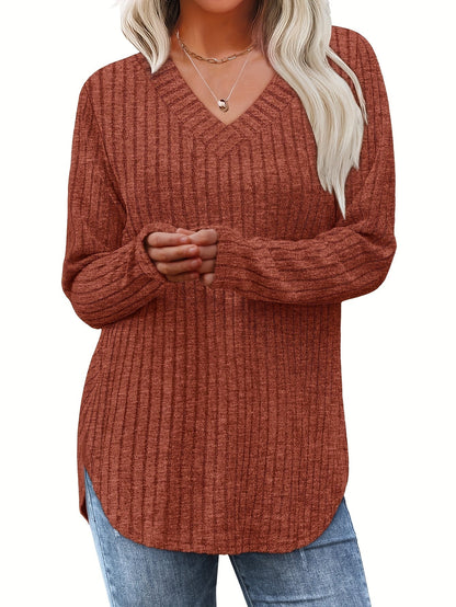Women's Three-Piece Knit Top Set - V-Neck Layers detail view