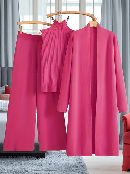 Women's Three-Piece Outfit Set - Casual Knit Style 69 detail view