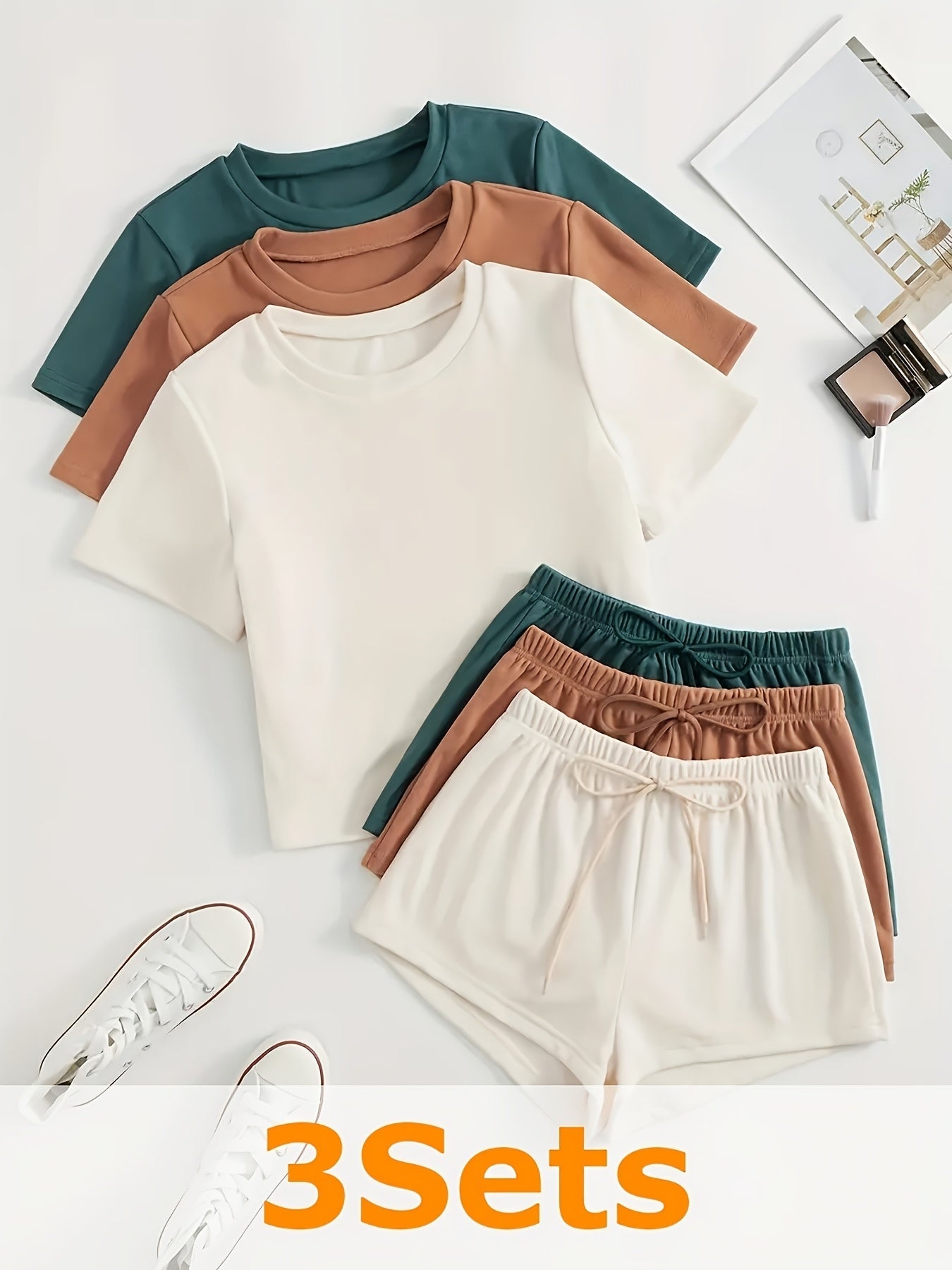Women's Three-Piece Outfit Set - Graphic Print – Sizes S–XL – view 2